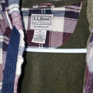 L.L. Bean Plaid Flannel Hoodie